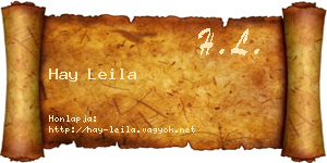 Hay Leila névjegykártya